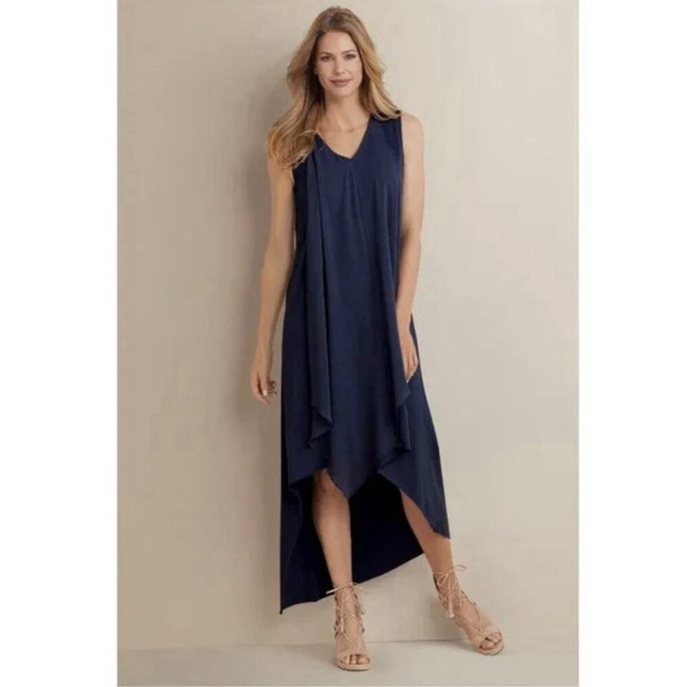 Soft Surroundings Navy Blue Sleeveless Mini Dress - Picture 7 of 7